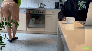 Arab Stepdaughter With Hijab Provokes Stepfather Who While They Are Alone – Gets Fucked In The Kitch
