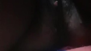 Girl fingering fun on the pillow with call fun.